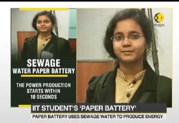 IIT Scholar Invents Eco-Friendly Paper Battery Using Sewage Water